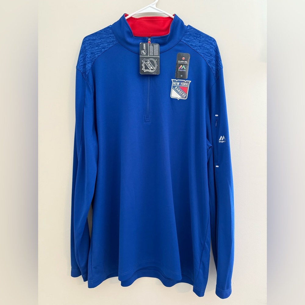 BNWT Blue New York Rangers Quarter-Zip Pullover